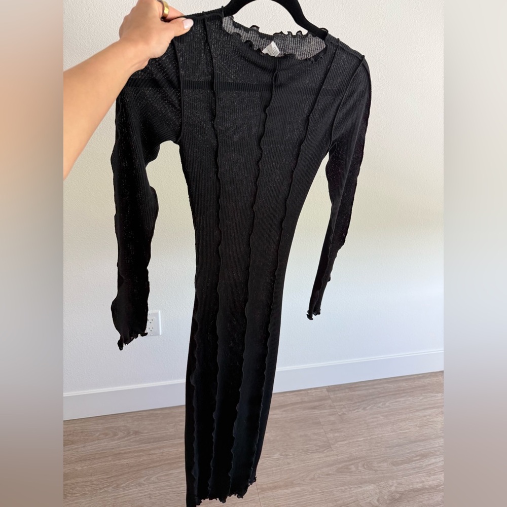 H&M Black Ribbed Knit Top